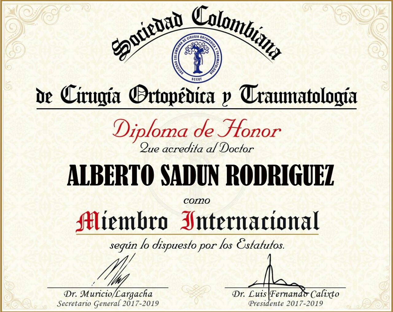 diploma miembro internacional
